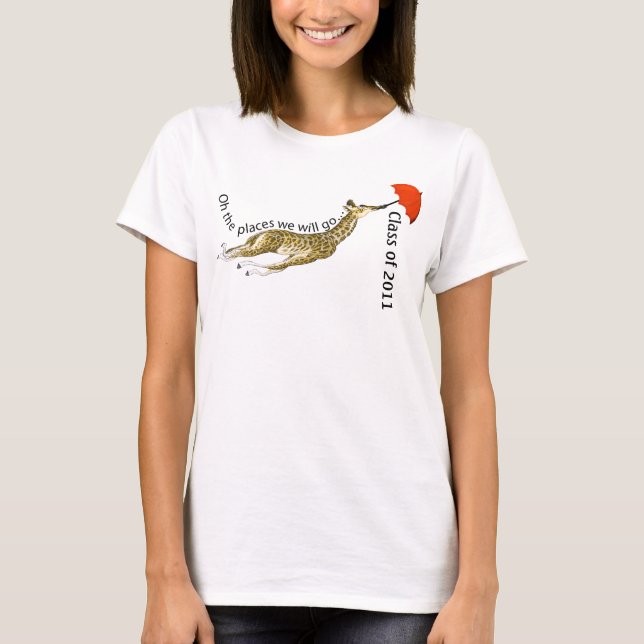 Camiseta Classe da Girafa Whimsical Umbrella (Frente)