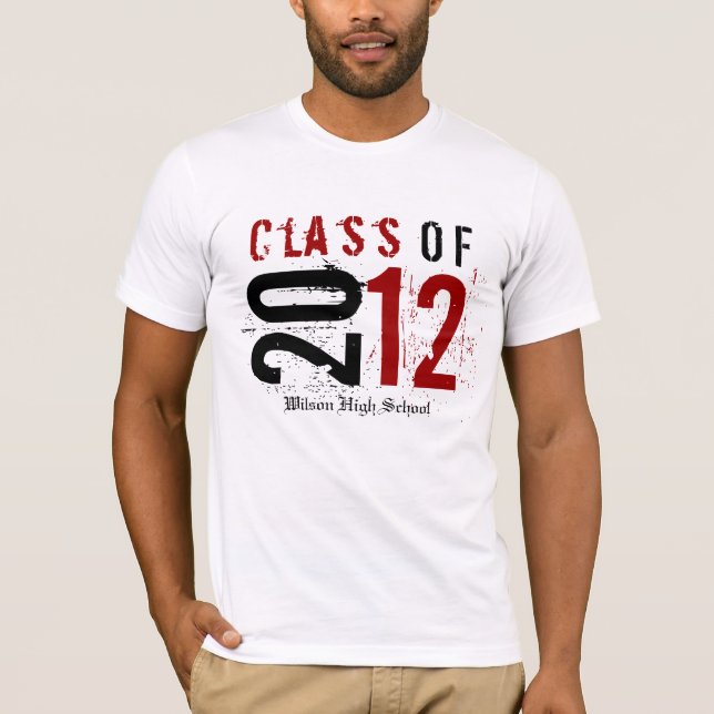 Camiseta Classe de 2012 vermelhos/preto (dê entrada com o (Frente)
