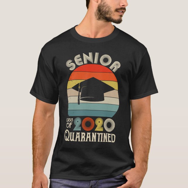 Camiseta Classe De 2020 Mais velho Em Quarentena Sunset Vin (Frente)