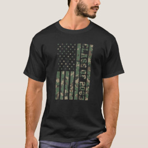 Camiseta Classe De 2023 Camouflage American Flag Graduation