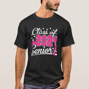 Camiseta Classe De 2024 Mais velho 24 Meninas Graduação Eng