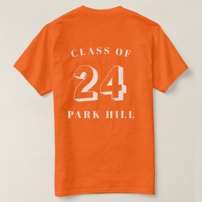 Camiseta Classe de 2024 White Theme D3 Men Orange T-Shirt (Verso do Design)