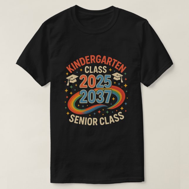 Camiseta Classe de 2025 2037 Jardim de infância a Mais velh (Frente do Design)