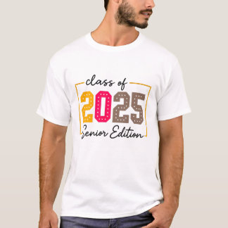 Camiseta Classe de 2025 - Edição de Mais velho em Estilo Te