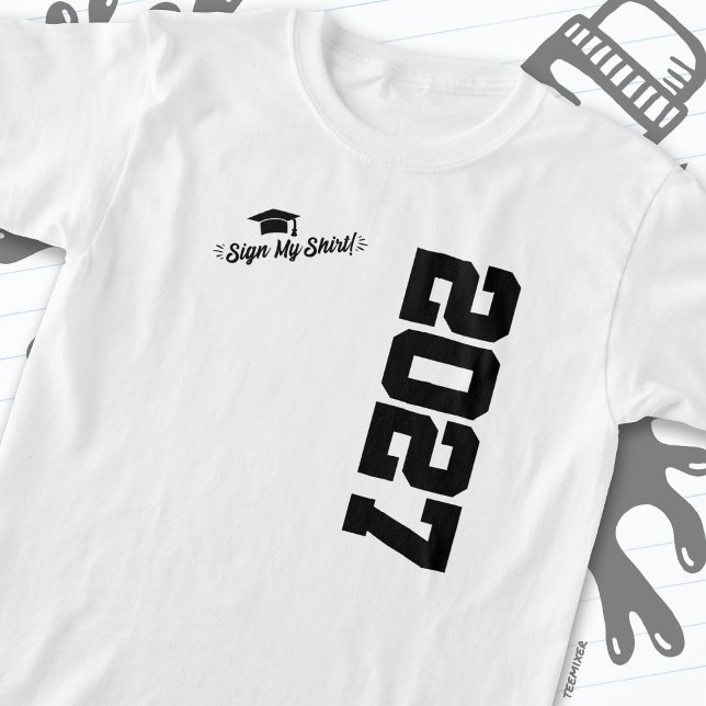 Camiseta Classe de 2027 - Sinal de graduação Meu Mais velho (Criador carregado)