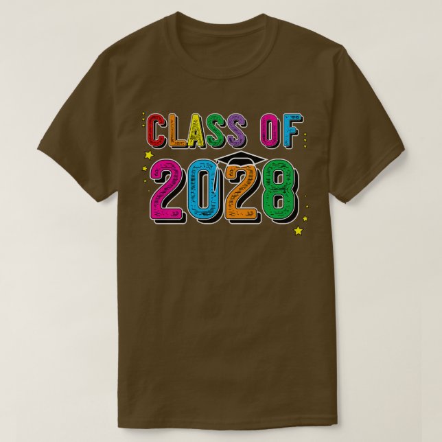 Camiseta Classe De 2028 Cresce Com O Mais velho De Graduaçã (Frente do Design)