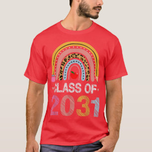 Camiseta Classe De 2031 Formando-Leopardo-Arco-Íris PréK Ki