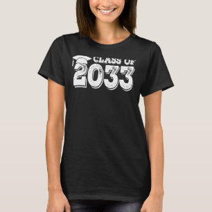 Camiseta Classe De 2033 Cresce Comigo Graduação Primeiro Di
