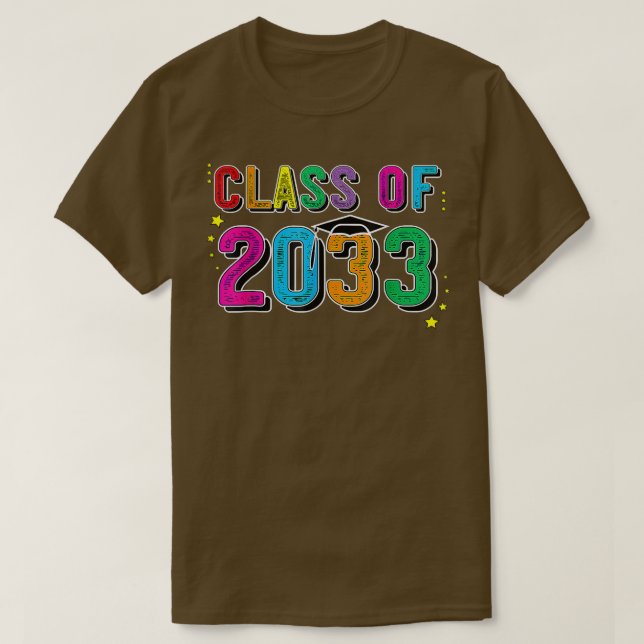 Camiseta Classe de 2033 Cresce Comigo Primeiro Dia de Sch (Frente do Design)