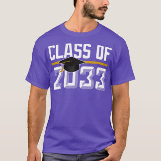 Camiseta Classe de 2033 Graduação de Estudantes Engraçados 