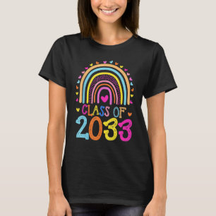 Camiseta Classe De 2033 O Arco-Íris Cresce Com O Dia Da Gra
