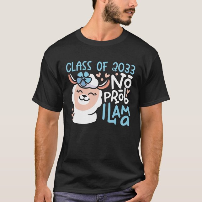 Camiseta Classe de 2033 Sem Prob Lama Cresce Comigo Pré K G (Frente)