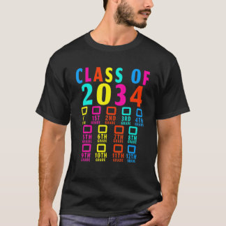 Camiseta Classe De 2034 Cresce Comigo Com A Graduação Da Li