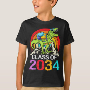 Camiseta Classe de 2034 Cresce Comigo Dinossauro de volta à