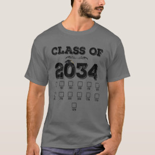 Camiseta Classe De 2034 Cresce Comigo Primeiro Dia Da Escol