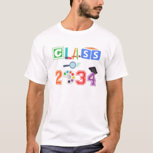 Camiseta CLASSE DE 2034 CRIANÇAS KINDERGARTEN First Day Sc