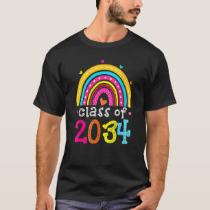 Camiseta Classe De 2034 Rainbow Pre K Formando Preschool Gr