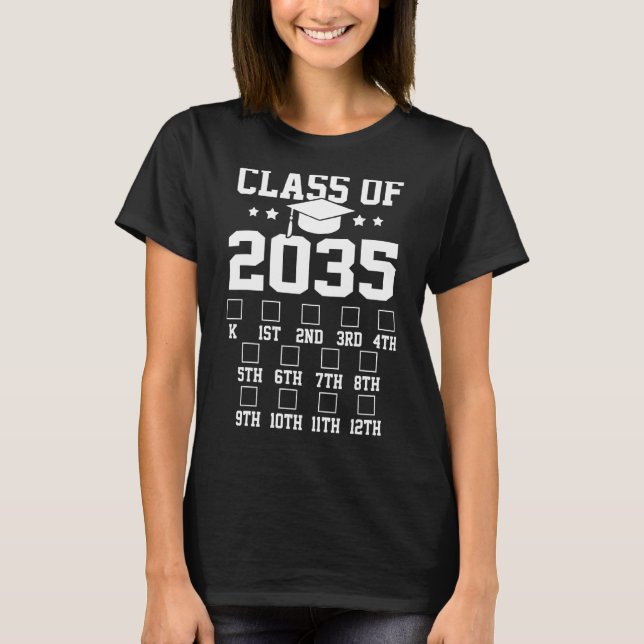 Camiseta Classe De 2035 Cresce Com O 12 de pré-K de impress (Frente)