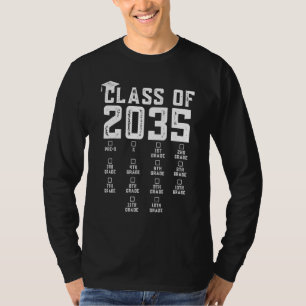 Camiseta Classe De 2035 Cresce Comigo Com Espaço Para Check