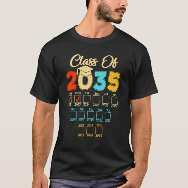 Camiseta Classe De 2035 Cresce Comigo De Volta À Escola (Frente)