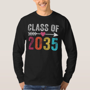 Camiseta Classe De 2035 Cresce Comigo Graduação Primeiro Di