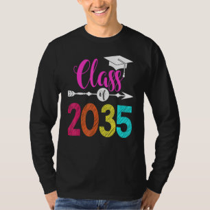 Camiseta Classe De 2035 Cresce Comigo Graduação Primeiro Di