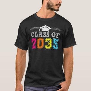 Camiseta Classe De 2035 Cresce Comigo Graduação Primeiro Di