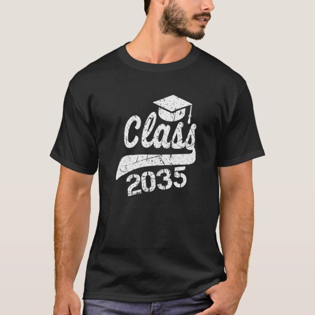 Camiseta Classe De 2035 Cresce Comigo Primeiro Dia De Kin E (Frente)