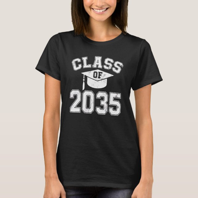 Camiseta Classe De 2035 Primeiro Dia De Escola Cresceu Comi (Frente)