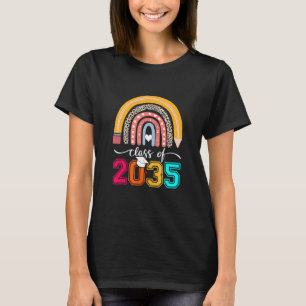 Camiseta Classe De 2035 Rainbow Leopard Pre K Cresce Comigo