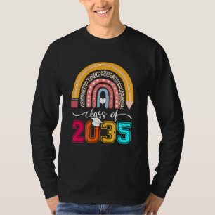Camiseta Classe De 2035 Rainbow Leopard Pre K Cresce Comigo