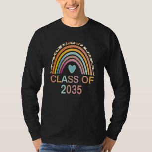 Camiseta Classe De 2035 Rainbow Leopard Pre-K Cresce Comigo