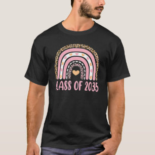 Camiseta Classe De 2035 Rainbow Leopard Pre K Cresce Comigo