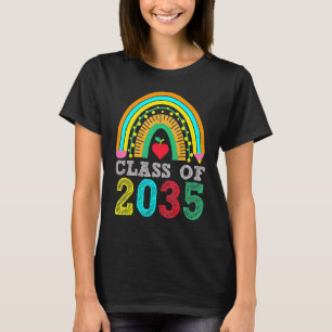 Camiseta Classe De 2035 Rainbow Pre K Formando Preschool Gr
