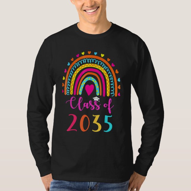Camiseta Classe De 2035 Rainbow Pre K Formando Preschool Gr (Frente)