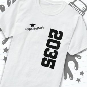 Camiseta Classe de 2035 - Sinal de graduação Meu Mais velho