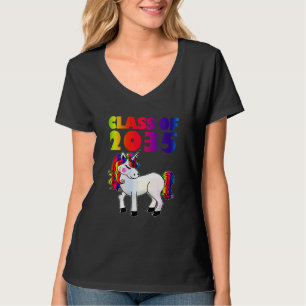 Camiseta Classe De 2035 Unicorn Cute First Day Of School Gr
