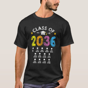 Camiseta Classe De 2036 Cresce Com A Graduação Da Lista De 