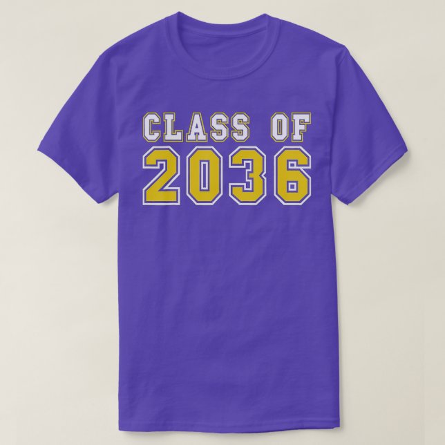 Camiseta Classe de 2036 Graduação Primeiro Dia do Jardim de (Frente do Design)