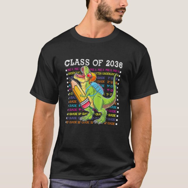 Camiseta Classe De 2036 Jardim De Infância Dinossauro Prime (Frente)