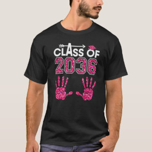 Camiseta Classe De 2036 O Crescimento Da Mão Rosa Do Jardim
