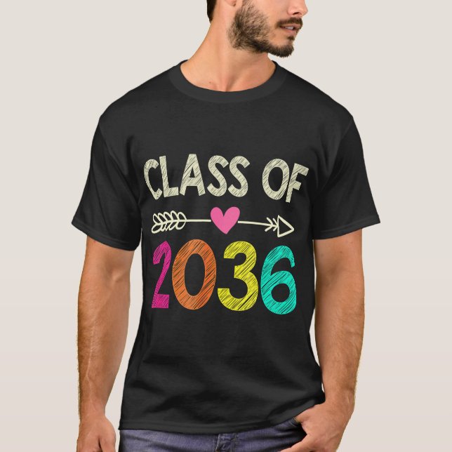 Camiseta Classe De 2036 Shirt Pré-K Formando Gradu (Frente)