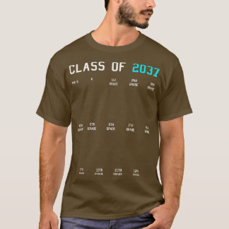 Camiseta Classe de 2037 Cresce com Mim Graduação Primeiro D
