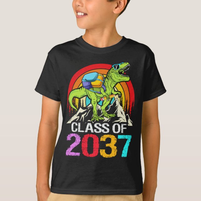 Camiseta Classe De 2037 Cresce Comigo Dinossauro De Volta À (Frente)