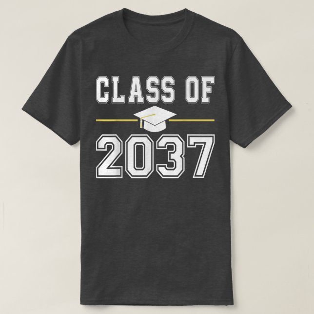 Camiseta Classe de 2037 Cresce Comigo Graduação Primeiro Di (Frente do Design)