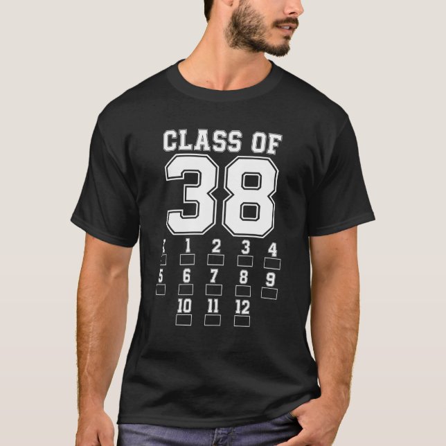 Camiseta Classe de 2038 Cresce Comigo com Espaço para Check (Frente)