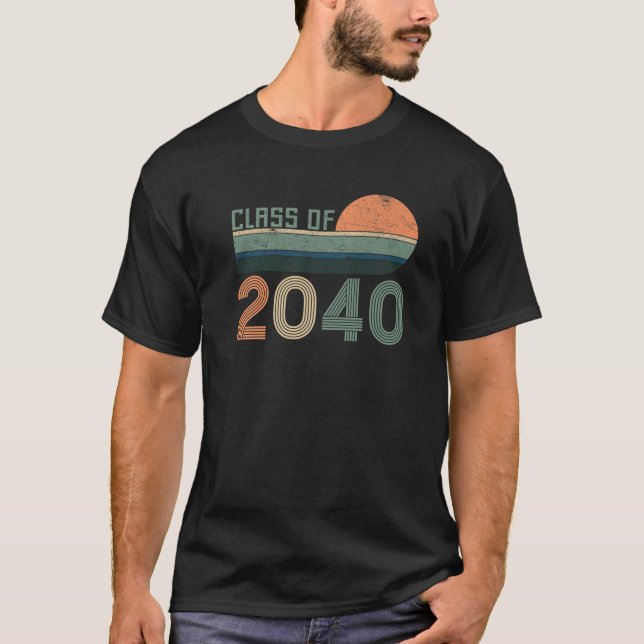 Camiseta Classe De 2040 Graduação Do Formando Para Jardim D (Frente)