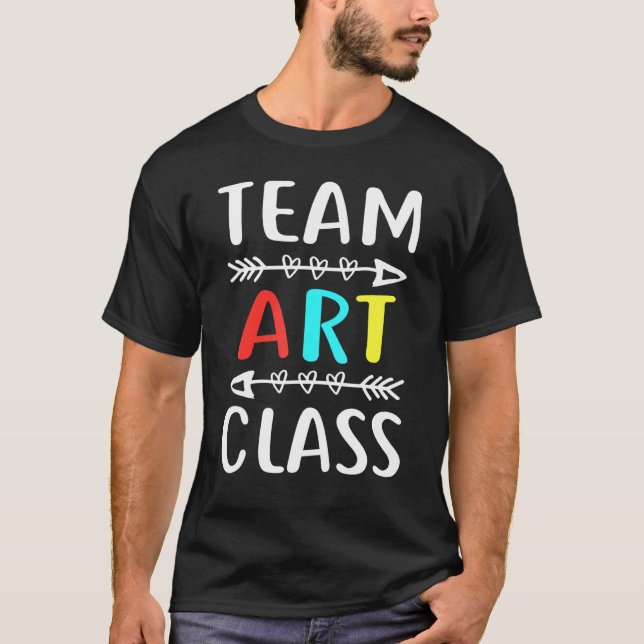 Camiseta Classe de Arte de Equipe De Volta Para Crianças Es (Frente)