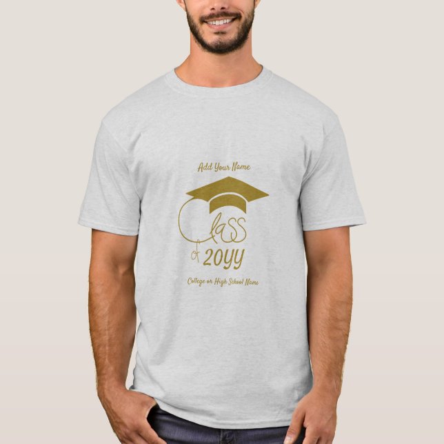 Camiseta Classe de Boné de formatura Dourado - Personalizad (Frente)