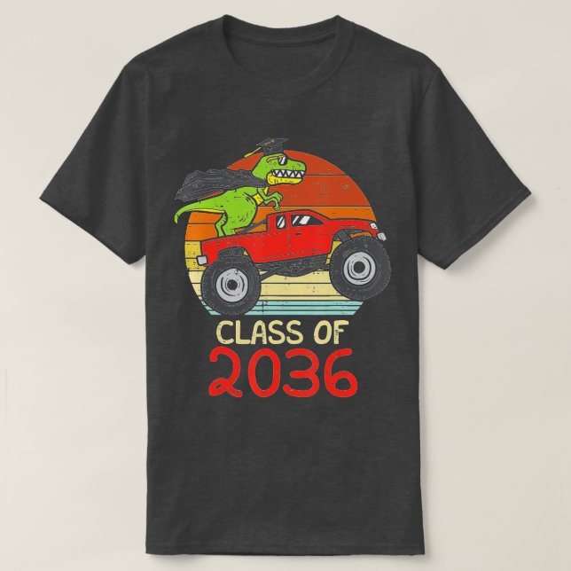 Camiseta Classe De Dinossauro De Caminhão Monstro De Trex 2 (Frente do Design)